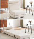 Convertible Chair Bed Sleeper&amp Floor Futon Sofa Bed Chair Fold Out Sleeper Chair Bed with Pillow Single Sofa Chair for Bedroom Living Room Small Space (Cream White)