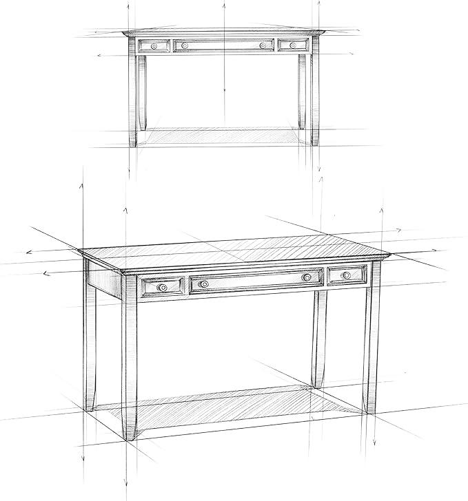 SIMPLIHOME Amherst Desk - 54-Inch Wide Solid Wood Writing Desk in Distressed Grey Transitional Home Office Computer Table for Workspace or Study with 2 Drawers and Flip-Down Keyboard Tray