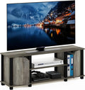 Furinno Brahms TV Stand Entertainment Center with Shelves and Storage for TV Size up to 45 Inch French Oak/Black