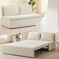 ijuicy 3 in 1 Pull Out Sofa Bed Queen Corduroy Sleeper Sofa with Pullout Bed Convertible Loveseat Couch Beds with Pillows and Tri-fold Mattress for Small Spaces Apartment-Beige
