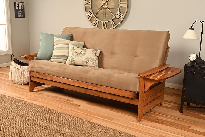 Kodiak Furniture Phoenix Futon in Barbados Finish Full Suede Peat