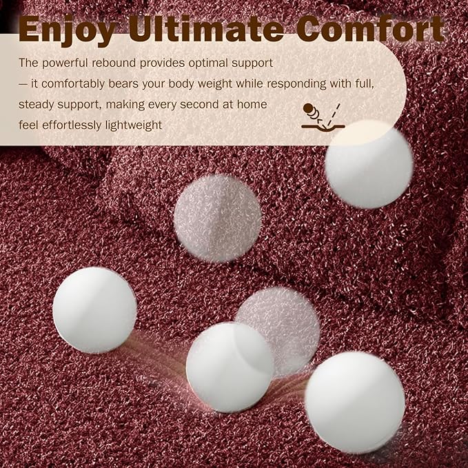 Newfun 78 Convertible Sofa Bed 2 in 1 Folding Couch Bed Futon Sofa Bed with Two Pillows Loveseat Sofa for Living Room Bedroom Lounge Compressed Modern Sofa No Assembly Required (Burgundy)