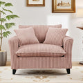 ERYE Living Room Accent Chair Modern Corduroy Upholstered Chair Wider Seat Cushion Leisure Armchair W/2 Pillows and Removable Cover for Home ApartmentBedroomOffice