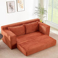 Folding Sofa Bed with Memory Foam Convertible Floor Sleeper Sofa 72 Pull Out Couch Bed with Steel Frame Modern Compressed Couch for Living Room Bedroom Apartment No Assembly (Corduroy Orange)