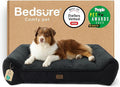 Bedsure SupportMax™ Orthopedic Dog Beds Large Sized Dog - As Seen on TV Extra Thick Supportive Large Dogs Bed with Waterproof Washable Cover L Plus Comfort Pet Sofa with Soft Sherpa Black 38