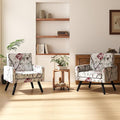 Accent Chair for Living Room Set of 2 Mid-Century Modern Comfy Upholstered Armchair with Large Seat Single Sofa Reading Chair 496 Lb. Weight Capacity for Bedroom Apartment Red Floral