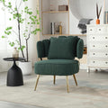 Boucle Accent Chair Modern Upholstered Armchair Tufted Chair with Metal e Single Leisure Chairs for Living Room Bedroom