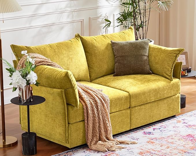 ABCASA Modular Sectional Sofa Couch Seat Base Yellow