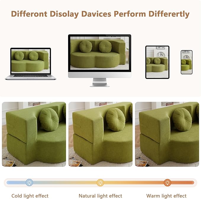 2-in-1 Folding Sofa Bed with Pillow No Assembly Futon Twin Size Sofa Bed Breathable Linen-Cotton Convertible Couch Bed for Living Room and Guest Room 75.5 InchGreen