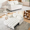 3 in 1 Convertible Sleeper Sofa Bed Modern Velvet Loveseat Pull-Out Couch w/Pullout Bed Small Love Seat Lounge Sofa w/Reclining BackrestToss Pillows Pockets for Living Room