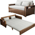 70.8 Modern Grey Convertible Sofa Sleeper Plush 3-in-1 Reversible Chaise Sectional Pull Out Bed with Pillows Durable Solid Wood Frame for Living Room Apartment Office Guest Room