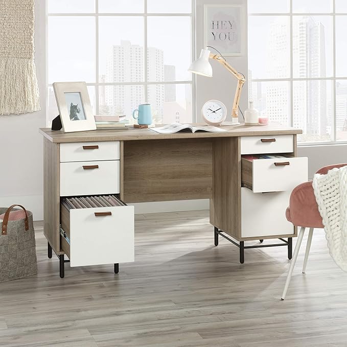 Sauder Anda Norr Executive Desk Sky Oak Finish