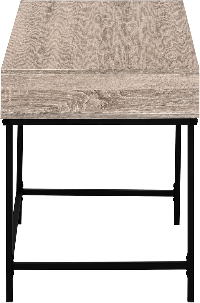 Computer Desk Home Office Laptop Storage Drawers 48 l Work Brown Laminate Black Metal Contemporary Modern HD961