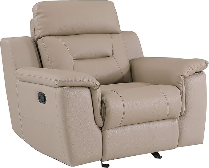 Blackjack Furniture Walker Leather Match Upholstered Reclining Living Room Chair Hazel Wood