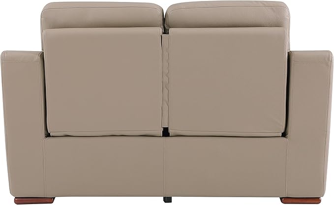 Blackjack Furniture Walker Leather Match Upholstered Reclining Living Room Loveseat Hazel Wood