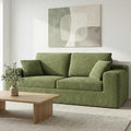 LIKIMIO 78 Loveseat Sofa in a Box Cloud Boneless Couch for Living Room with Comfy Deep Seat No Assembly Required Modern Upholstered Corduroy Sofa Apartment Home Office Green