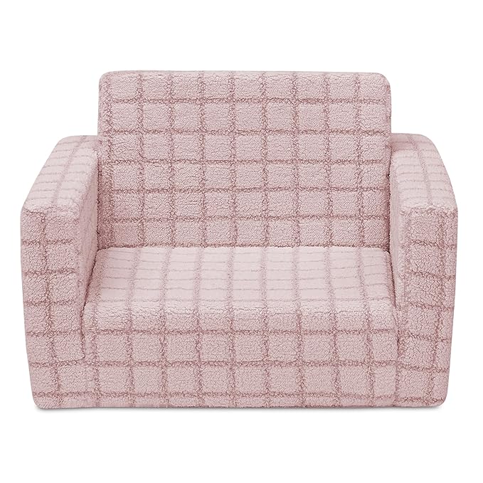 Delta Children Checkered Cozee Flip-Out Chair Pink