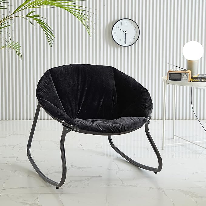 Urban Lifestyle Micromink Rocking Saucer Chair Black
