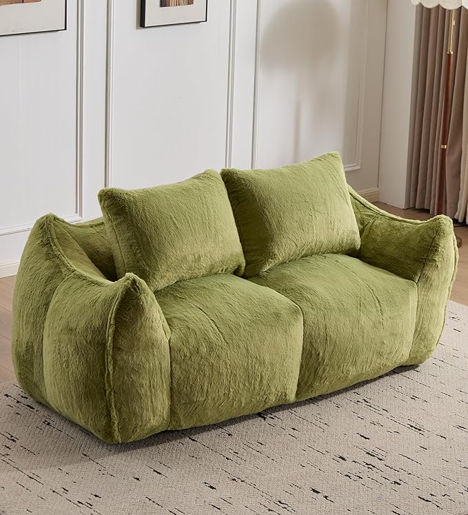 Alpen Loveseat for Small Spaces 75 Boneless Couches for Living Room Love Couch with Armrests Apartment Sofa with Tufted Cushion &amp Backrest No Assembly Green