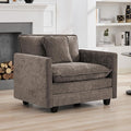 41'' Modern Chenille Oversized Chair Upholstered Accent Living Room Chair with Extra Thicked Deep Seat Single Lounge Chair for Bedroom Small Apartment Brown