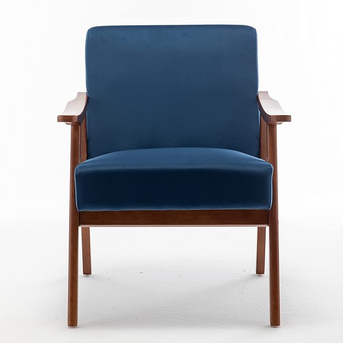 Mid Century Modern Chair Living Room Chair with Solid Wood e Accent Chair Extra Thick Backrest Wingback Chair for Bedroom Reading Room Living Room Lounge Chair Indoor