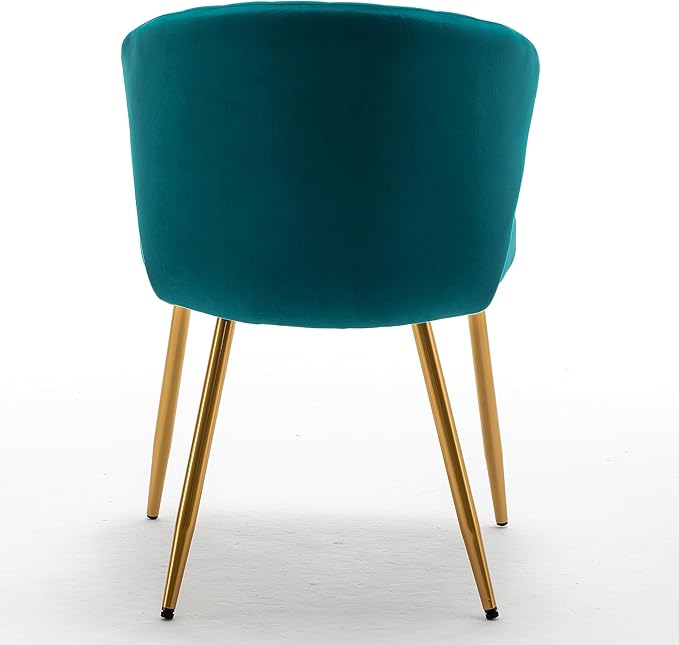 Modern Velvet Accent Chair for Living Room Bedroom Entryway or Small Spaces with Channel-Tufted Design Comfortable and Trendy Armless Seat Greenish Blue