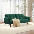 75 Convertible Futon Sofa Bed Sleeper Couch Bed with Adjustable Backrest Small Couches for Small Spaces Living Room Bedroom and Office (Green)