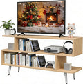 Lightdot TV Stand for TVs up to 45'' Modern Entertainment Center with 3 Open Storage Shelf Large Capacity for CollectionMedia Console Table for Living Room/Sofa Cabinet-Walnut