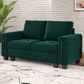 Belffin Velvet Modular Loveseat Sofa Couch 2 Seater Sofa Love Seats for Small Space Green