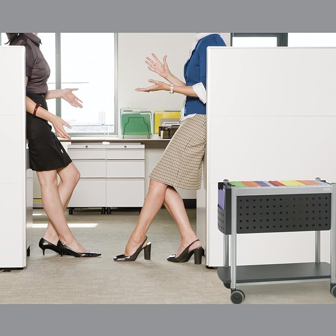 Safco Scoot Open Top Rolling Mobile File Cart Fits Letter and Legal-Size Hanging Folders