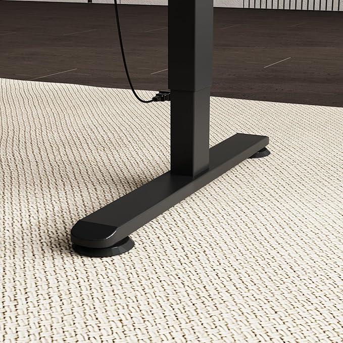FUFU&ampGAGA 63” L-Shaped Standing Desk with Drawers Electric Height Adjustable Desk with File Cabinet Executive Computer Table Sit Stand Desks for Home Office Black 63”W x 55.1”D x 29.1”-44”H