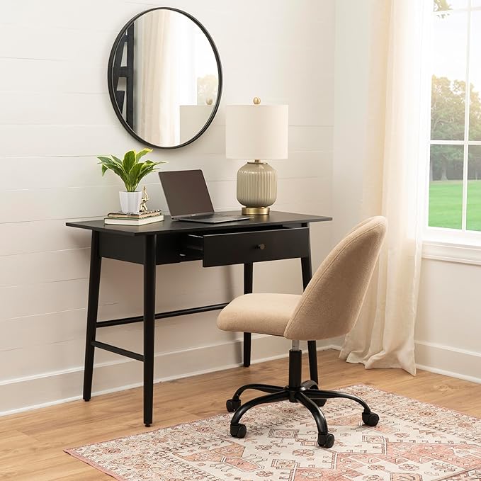 Melissa Black Wooden One Drawer Writing Desk by Linon