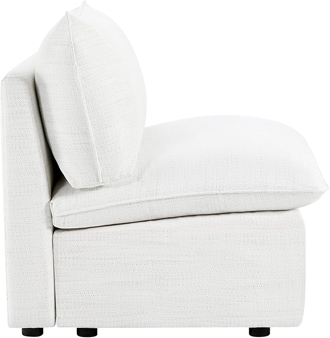 CHITA Modern Down Filled Upholstered Middle Armless Sofa for Sectional Modular Couch Cream