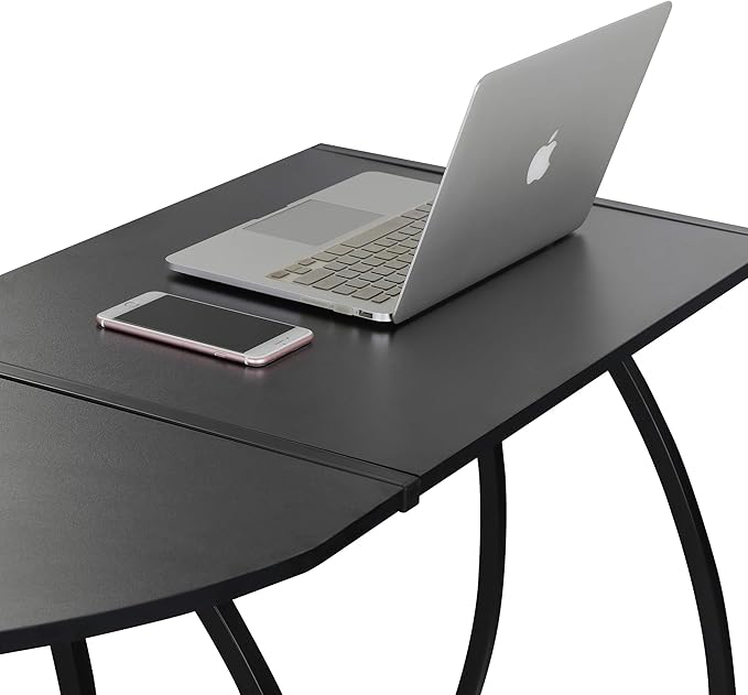 L-Shaped Corner Computer Desk Modern Gaming PC Study Table Writing Workstation for Home Office Black
