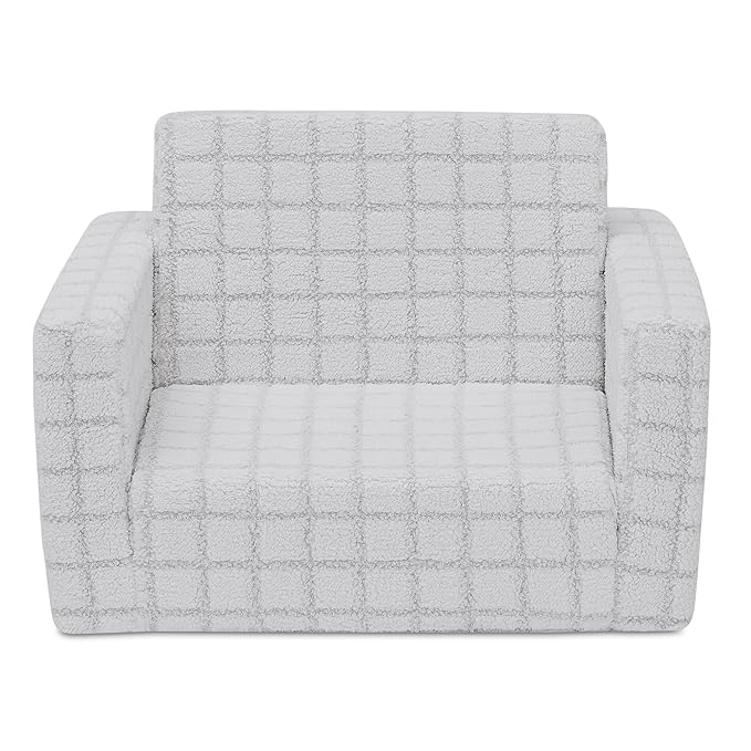 Delta Children Checkered Cozee Flip-Out Chair Grey