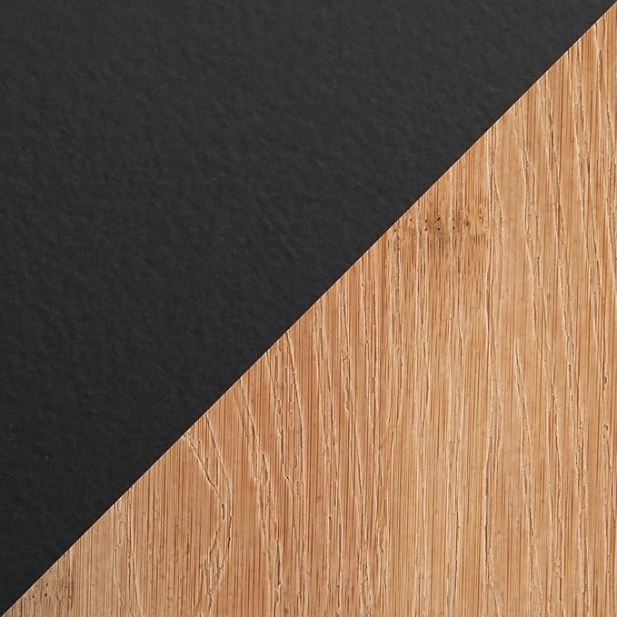 LumiSource Roman Natural Wood Desk Home Office Desk Computer Desk Black Desk Small Desk for Bedroom Gaming Desk Contemporary Desk