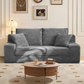 70.9'' Loveseat Sofa 2 Seater Flannel Fabric Loveseat Couches Comfy Upholstered Modern Leisure Love Seat Couch with 2 Pillow Convertible Sofa Bed for Bedroom Office Living Room