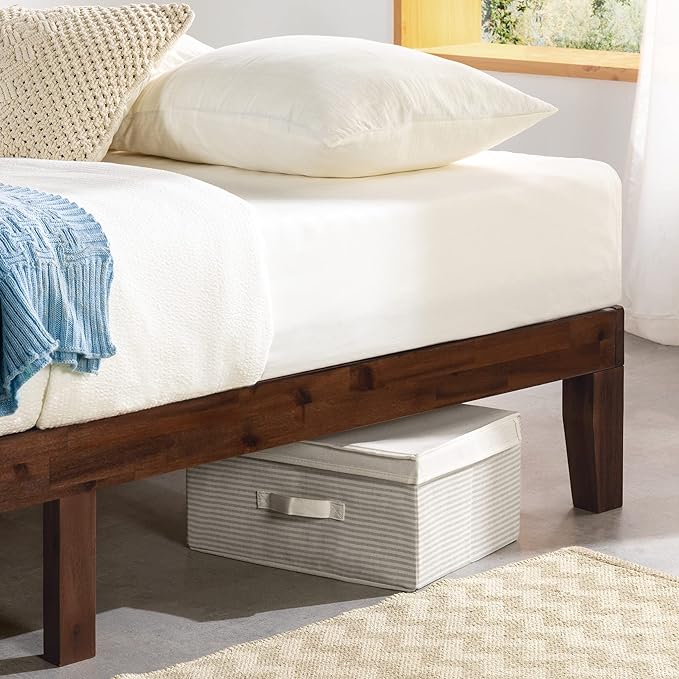 Mellow Naturalista Classic 12 Inch Solid Wood Platform Bed with Wooden Slats Twin XL Espresso