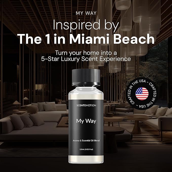 My Way Diffuser Oil Inspired by The 1 Miami Beach Scent Scent Diffuser Oil with Notes of Cardamom Leather Lemon &amp Iris Aromatherapy Fragrance Essential Oil Blend | 120ml 4.05 fl oz