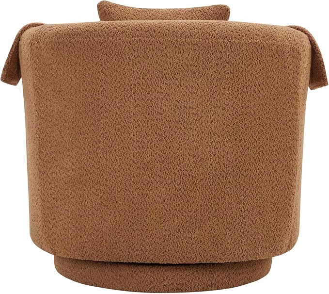 FLEXISPOT Swivel Barrel Accent Chair with Ottoman 360 Degree Swivel Round Chairs with Removable Throw Pillow Upholstered in Chenille Reading Sofa for Living Room Bedroom (Yellow)