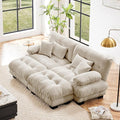 Setawix Luxury Modular Sectional Sofa Couch with Deep SeatOversized U-Shaped 2 Seater Sofas with Curved ArmrestComfy Chenille Cloud Couch for Living RoomLight Coffee