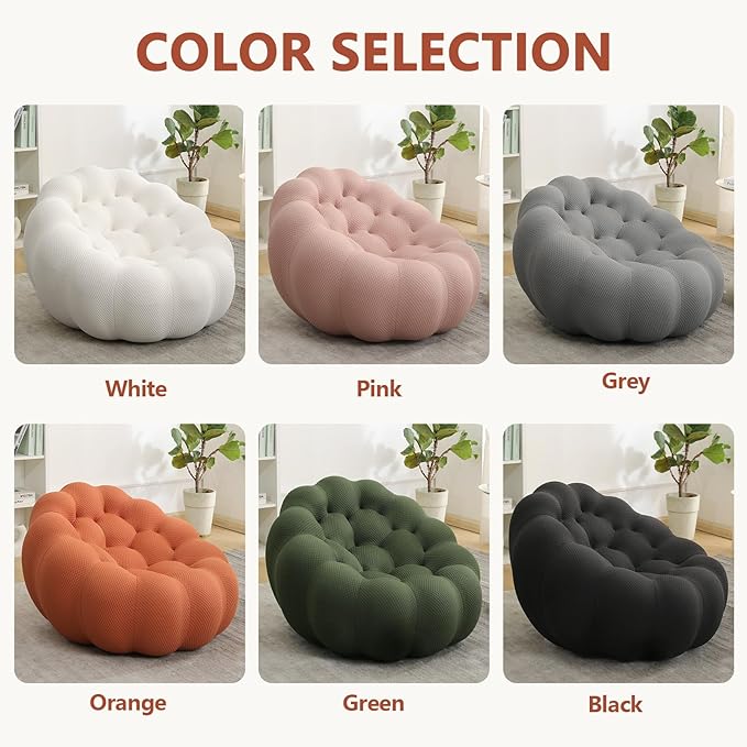 Bean Bag Grey Chair for Bedroom Small Comfy Chairs for Living Room Small Space Comfortable Corner Reading Chair for Adults/Teens No Assembly Required 350 LBS Capacity (Pink)