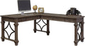 Martin Furniture Carson Wood Open L-Desk &amp Return Writing Table Office Desk Gray