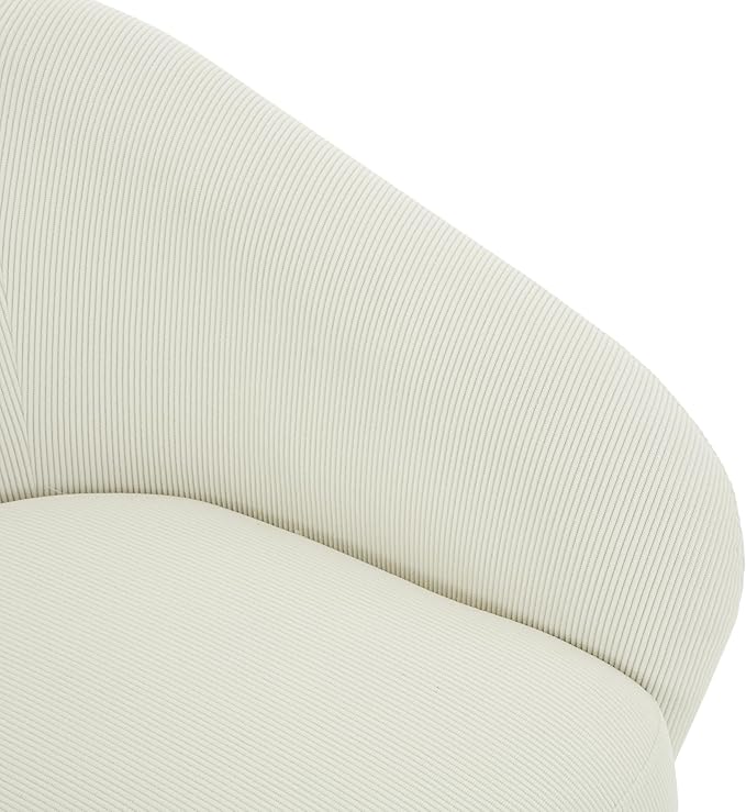 Christopher Knight Home Roach Corduroy Upholstered 360° Swivel Accent Chair Wood Frame Barrel Swivel Chair Super Comfort Single Lounge Sofa with Rotation for Living Room/Bedroom Beige
