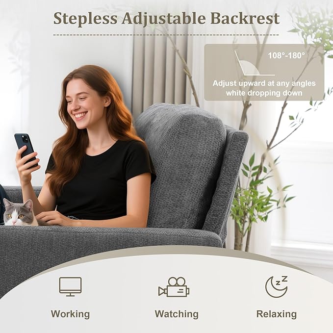 3 in 1 Folding Convertible Sleeper Sofa Bed Pull Out Couch with Side PocketsUSB PortSide TableLoveseat Sofa Bed with Adjustable Backrest for Living Room Bedroom 66 Darkgrey 1 SEAT