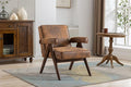 Generic Leisure Chair with Solid Wood Armrest and Feet Mid Century Modern Accent Chair for Living Room Bedroom Studio Chair Coffee