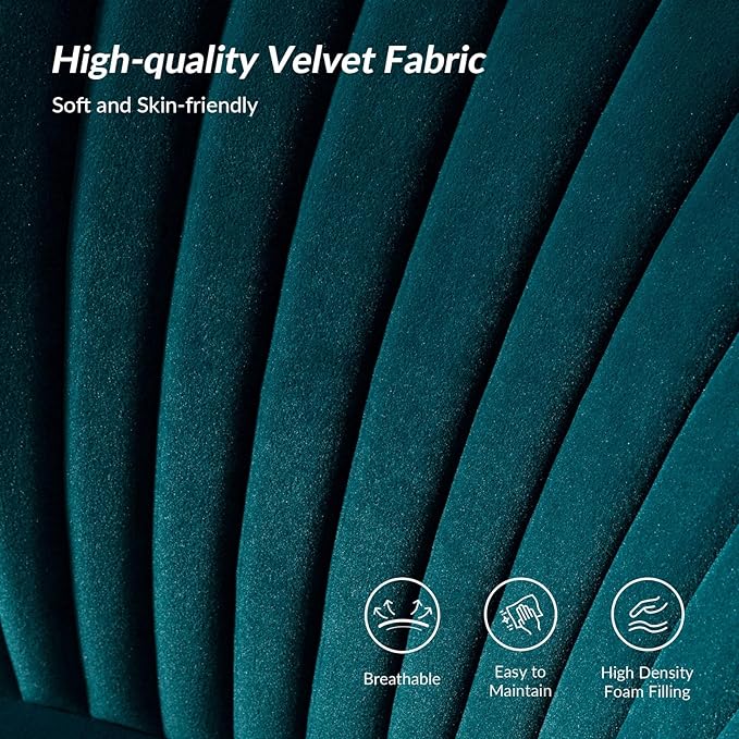 HULALA HOME Velvet Loveseat Sofa with Gold Legs Mid-Century Modern Upholstered Love seat Couch Tufted Small 2-Seat Sofa Armless for Living Room Bedroom Apartment Small Spaces Teal