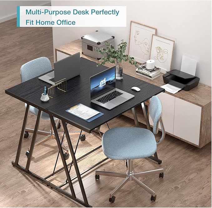 Computer Desk Mehoom Study Desk for Home Office Writing Desk for Small Space Office Modern Simple Design Laptop Desk Small Computer Table 35.4 Black Corner Desk