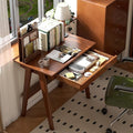 100% Solid Rubber Wood Desk Home Office Desk Mid Century Modern Writing Computer Desk with Drawer for Home Office 31