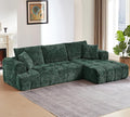 108 Boneless Cloud Modular Sectional Couch for Living Room L Shaped Sofa with Chaise | Chenille Fabric | Compressed Foam Sofa for Living Room | No Assembly (Deep Green Right Hand Facing)